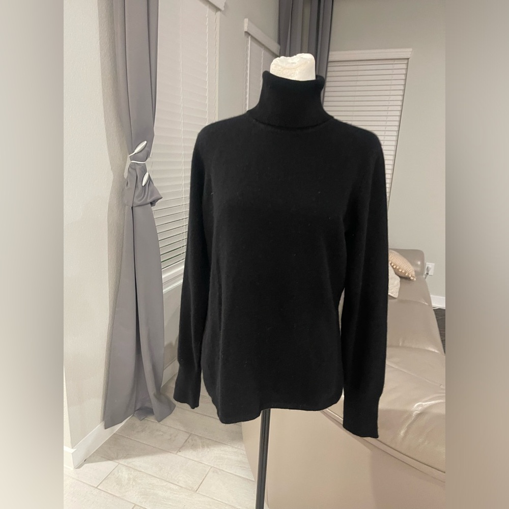 Fiona 2 ply 100% cashmere turtleneck long sleeves sweater Sz Large